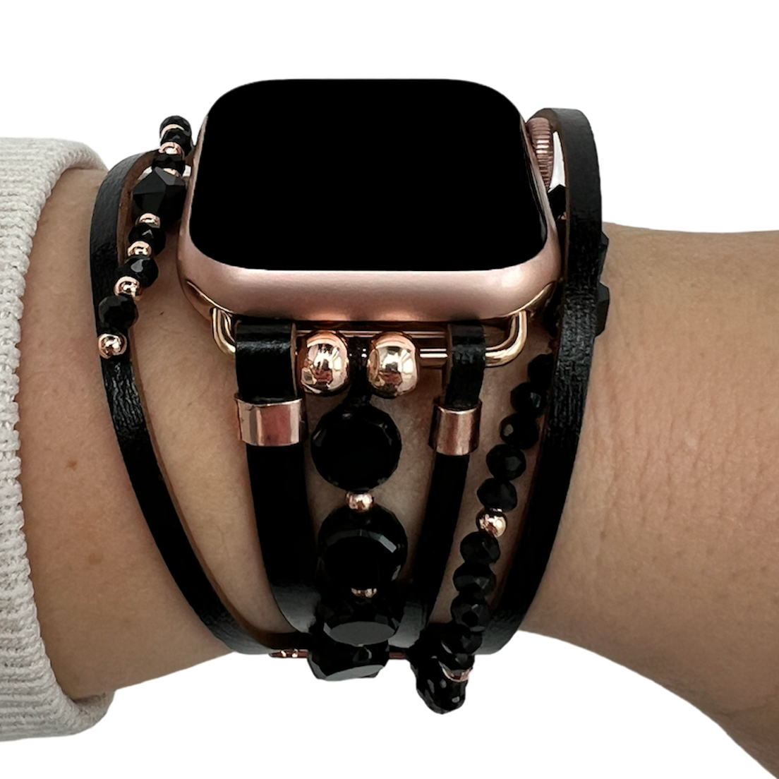 Bracelet à bijoux Apple Watch Mandy noir